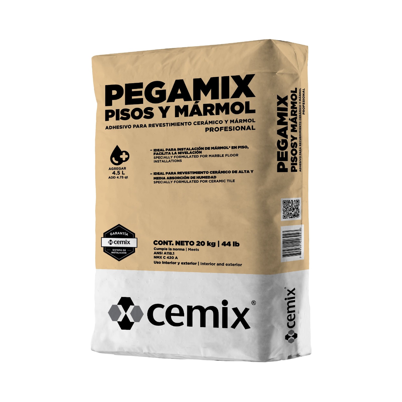 CEMIX - PEGAMIX - ADHESIVO PARA REVESTIMIENTO CERÁMICO Y MÁRMOL